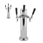 Stainless Steel Triple Tap 3 Faucets Draft Beer Dispenser For Bar Home Brew GB