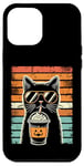 Coque pour iPhone 15 Pro Max Trick or Treat Chat Noir Hipster Amusant Halloween Chat Noir