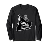 Disney Haunted Mansion Movie Hatbox Ghost Grandfather Clock Long Sleeve T-Shirt