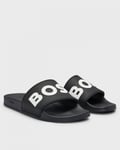 Boss Orange Kirk Mens Italian-Made Slides with Raised Logo NOS - Black - Size UK 13