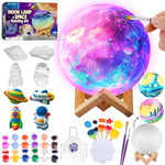 DIY-LAOESE Kit de Peinture Lampe de Lune, Veilleuse 3D Avec Figurines Spatiales, Cadeau Jouet Fille Garcon 6 7 8 9 10 Ans, Loisirs Créatifs Bricolage Enfant, Kit D'artisanat Créatifs 4-12 Ans