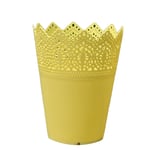 Pot de Fleurs Bleu en Résine PP Creuse,Porte-Cosmétiques,mir de Jardin Blanc,14cm,1 Pièce - Type Yellow