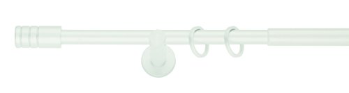 mydeco Rillcube Tringle à Rideau télescopique/Fixation, en MÉTAL, 16/19 mm, Blanc, 120 BIS 210 cm Länge