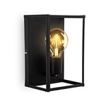 B.K.Licht plafonnier cage métal noir, applique murale interieur pour ampoule E27 de max 60W, ampoule non incluse, éclairage plafond & mural vintage entrée, couloir, chambres IP20