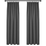 Deconovo Lot de 2 Rideaux Fenêtre Isolant Thermique Anti Froid Galon Fronceur Rideau de Porte Salon Désign Moderne Balcon Chambre Cuisine Gris Foncé 117x229cm