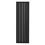 Radiateur à Colonne Ovale 1600mm x 480mm, Chauffage Moderne Vertical à Tube Ovale en Acier au Carbone Noir Mat, Cuisine Salon Salle de Bain [Brosse, Attaches Murales & Supports INCLUS]