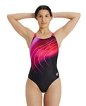 ARENA Women's Swimsuit Swim Pro Back Placement 1 pièce Femme, Black-freak Rose, 40