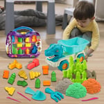 22PCS Beach Sand Play Set Dinosaur Truck Sand Carry Case Castle Moulds Tool Sand