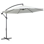 Outsunny Parasol déporté octogonal inclinable manivelle avec pied en acier Ø 3 x 2,5H m crème