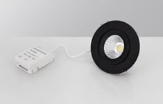 DOWNLIGHT 6w ,30mm byggehøye MD-360, IP44 Sort