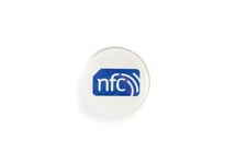 10 30mm White NXP NTAG216 PVC NFC Sticker Tag with blue logo Samsung Android IOS