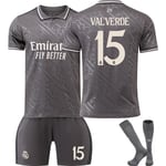 2024-2025 Real Madrid Aawy Barnfotbollströja Jersey Nr.15 VALVERDE 28