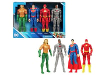 Dc Comics Super Heroes Box 4 Action Figures 30cm Flash Superman Cyborg Aquaman