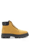 HUGO Hommes Graham Halb Bottines mi-Hautes en Nubuck à col logoté