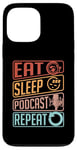 iPhone 13 Pro Max Eat Sleep Podcast Repeat Loves Podcast Microphone Podcasting Case