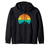 Alberta Canada Retro Vintage Sunset Mountains Zip Hoodie