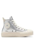 Converse Womens Lift Hi Top Trainers - Silver