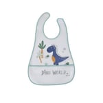 BEBE DOUCEUR, Bavoir Scratch Plastique avec Poche Récupérateur 45 x 28 cm Dino World