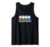 Fast Track Mom Racing Hearts Retro Track And Field Mom Tank Top