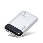 Power Bank 10000mAh Chargeur Portable Batterie Externe avec 2 Sorties USB 2,4 A et Entrée USB C Compatible avec Huawei iPhone 12 11 X iPad Samsung Galaxy S20 Android Tablette Plus (Mini Blanc)