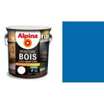 Peinture spéciale bois Bleu azur satin 2.5L ALPINA microporeux protège décor lessivable