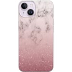 Apple iPhone 14 Transparent Mobilskal Glitter och marmor