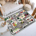 Child Playmat Highway Simulated City Traffic Area Rug Carpet Non-slip Floor Mat