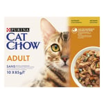 Paté pour chats adultes au Poulet et aux courgettes 10x85g Cat Chow