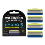 WILKINSON SWORD - Hydro 5 Sensitive Razor Blades For Men Blades, Aloe Vera to Reduce Irritation, Hydrating Gel & Precision Trimmer, Pack of 4 Razor Blade Refills