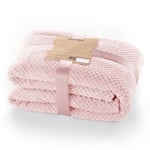 DecoKing 66188 Cuddly Blanket 150 x 200 cm Pink Microfibre Blanket Fleece Blanket Bedspread Soft Cuddly Scandinavian Style Pink Powder Pink Henry