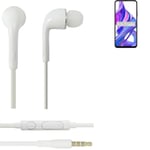 Earphones pour Huawei Honor 9x Pro in ear headset stereo blanc