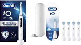 Oral-B - iO5s Quite White Electric Toothbrush + iO Ultimate Clean Replacement Heads 4ct (Bundle)