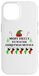 iPhone 14 Most Likely To Watch Christmas Movies Family Santa Elf Hat Case