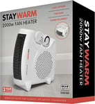 STAYWARM Heating Upright Flatbed Fan Heater with 2 Heat Settings Cool Blow 2000W