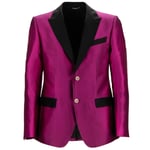 Dolce & Gabbana Martini Soie Blazer Veste de Costume Rose Noir