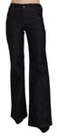 GALLIANO Jeans Black High Waist Wide Leg Flared Denim Casual Pants s. W25