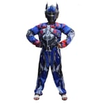 Barn Optimus Prime Costume Superhjälte Transformers Jumpsuit Suit Halloween Rollspel Muskeldräkt Pojkar Anime Mask Present S(4-6Y)