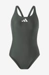 adidas Sport Performance - Baddräkt 3 Bar Logo Swimsuit - Grön