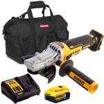 Dewalt DCG405FN 18V 125mm Brushless Angle Grinder 1 x 5.0Ah Battery Charger Bag