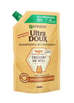 Garnier Ultra Doux Trésors de Miel Eco-Recharge Shampoing Reconstituant au Miel de Fleur d'Acacia/Cire d'Abeille pour Cheveux Fragiles/Cassants