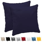 Dreamzie Taie Oreiller 50x50 cm (Lot de 2) 100% Coton Jersey 150 GSM - Bleu Foncé - Taie d'oreiller 50 x 50 Coton - Housse de Coussin Résistant et Hypoallergénique pour Oreiller