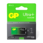 GP Ultra+ Alkaline G-Tech 6LR61 9V Battery Long Lasting Power Blister Exp 2028