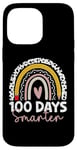 Coque pour iPhone 14 Pro Max 100 Days Smarter Teacher Rainbow, 100e journée d'école