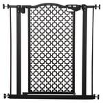 Pet Safety Gate Stair Pressure Fit with Auto Close Double Locking, Black