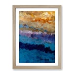 Much Ado Abstract Framed Print for Living Room Bedroom Home Office Décor, Wall Art Picture Ready to Hang, Oak A3 Frame (34 x 46 cm)