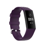 Silikonarmband Till Fitbit Charge 3/4 Lila (Storlek: L)