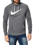 Nike Men M Nk DRY Hoodie PO Swoosh Sweatshirt - Charcoal Heathr/White, 3X-Large-T