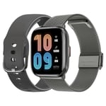 ECHO Rainbow Nano - Montre Connectée Homme AMOLED 1.83'' Gris - Appel Bluetooth/sans Fil & Capteurs Santé - Modes Sport avec Coach - 2 Bracelets Métal & Gomme - Mini, légère & étanche - Android/iOS