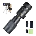 4K 10-300X40mm Super Telephoto Zoom Monocular Telescope - Waterproof HD Telescope with Smartphone Adapter Tripod Suit for Hiking Camping Bird Watching Best Gifts for Men