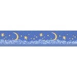 Frise murale enfant ciel & étoile | Frise papier peint bleu étoile & lune chambre enfant | Frise tapisserie ciel étoilé bleu chambre bébé - 5,00 x